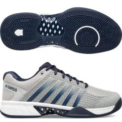 K-Swiss Express Light Pickleball, Men, Gray/Navy, WIDE WIDTH