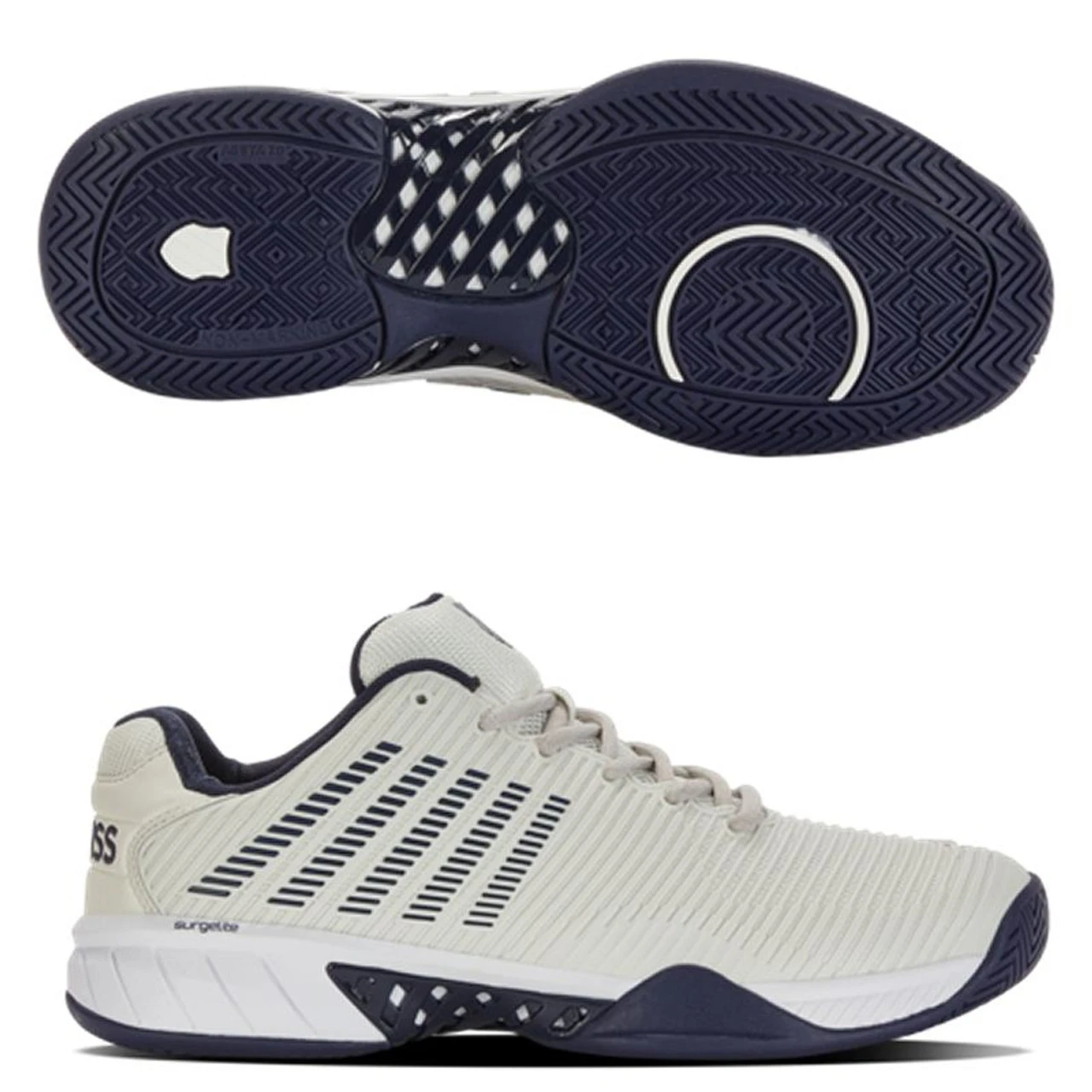 K-Swiss Hypercourt Express 2 Men, Gray/Navy 2E WIDE (Extra Width) 1 K-Swiss Hypercourt Express 2 Men, Gray/Navy 2E WIDE (Extra Width)
