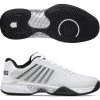 K-Swiss Hypercourt Express 2 Men, Gray/Blk/White 2E WIDE (Extra Width)