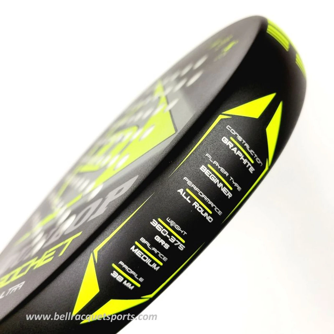 Dunlop Rocket Ultra Yellow POP Tennis / Padel Paddle 2 Dunlop Rocket Ultra Yellow POP Tennis / Padel Paddle - Image 2