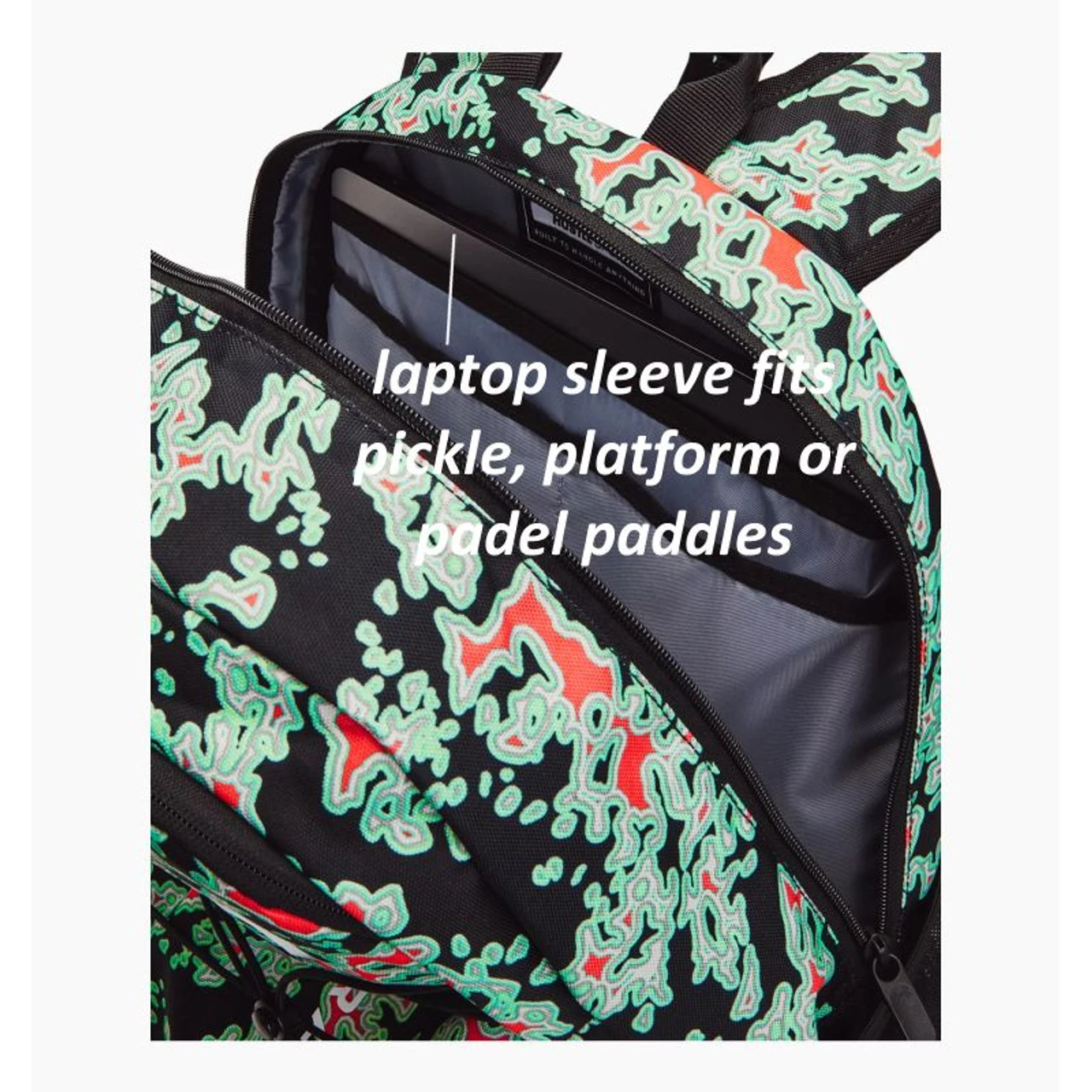 Under Armour Hustle Sport Backpack, Blk/Grn/Red 3 Under Armour Hustle Sport Backpack, Blk/Grn/Red - Image 3