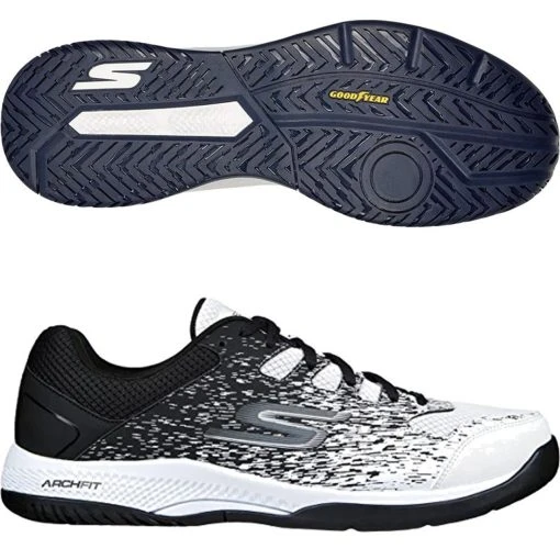 Skechers Viper Court Mens Pickleball Shoes, White/Black -Prince Shop 246070 WBK 20063.1672935337