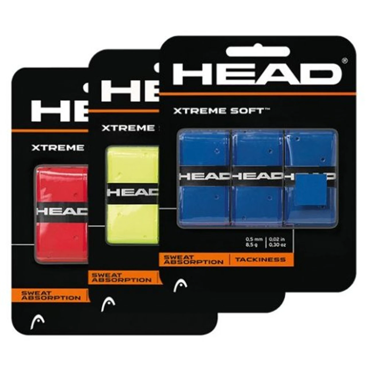HEAD Xtremesoft Overgrips, 3-Pack, Colors 1 HEAD Xtremesoft Overgrips, 3-Pack, Colors