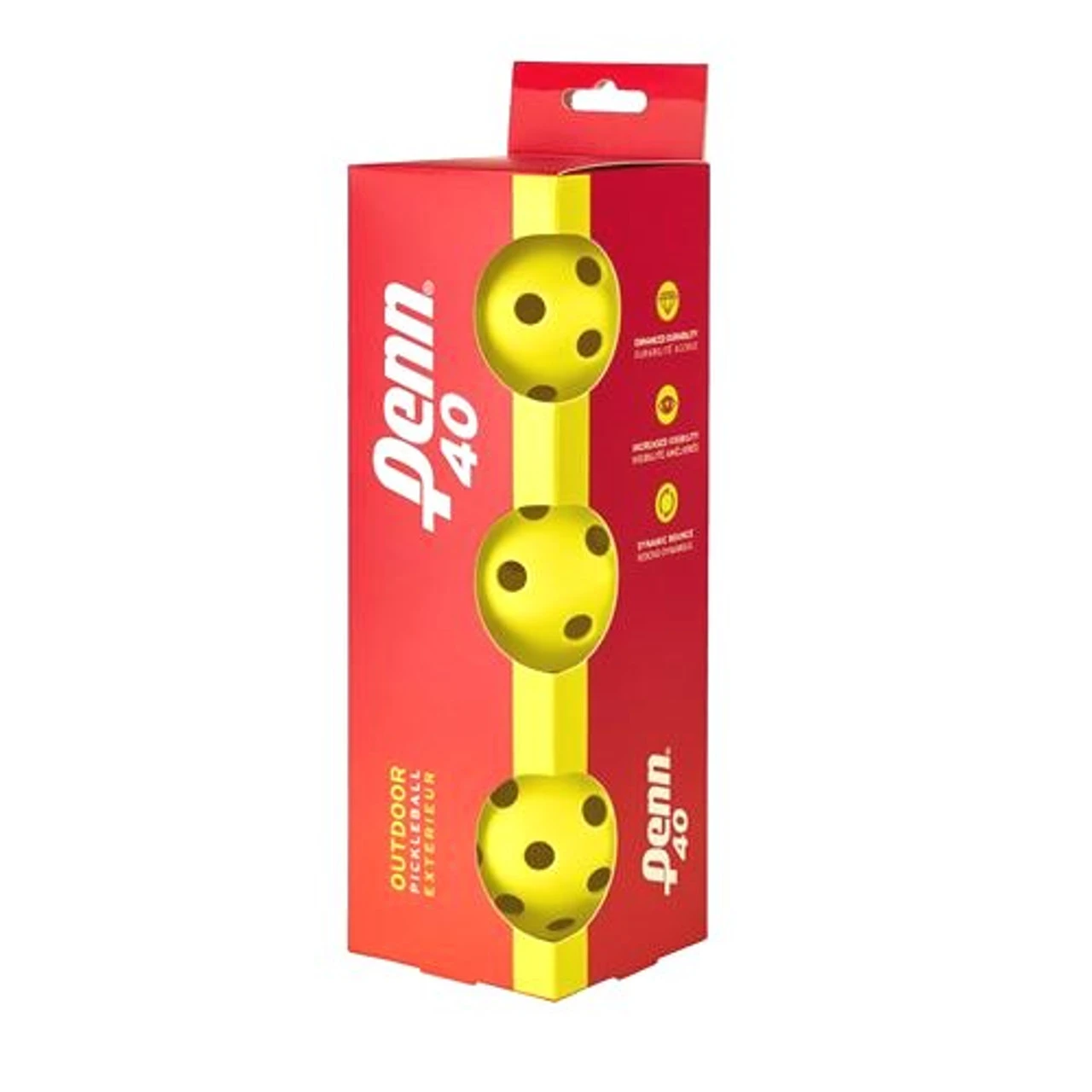 Penn 40 OUTDOOR Pickleball, Yellow 3-Pack 1 Penn 40 OUTDOOR Pickleball, Yellow 3-Pack