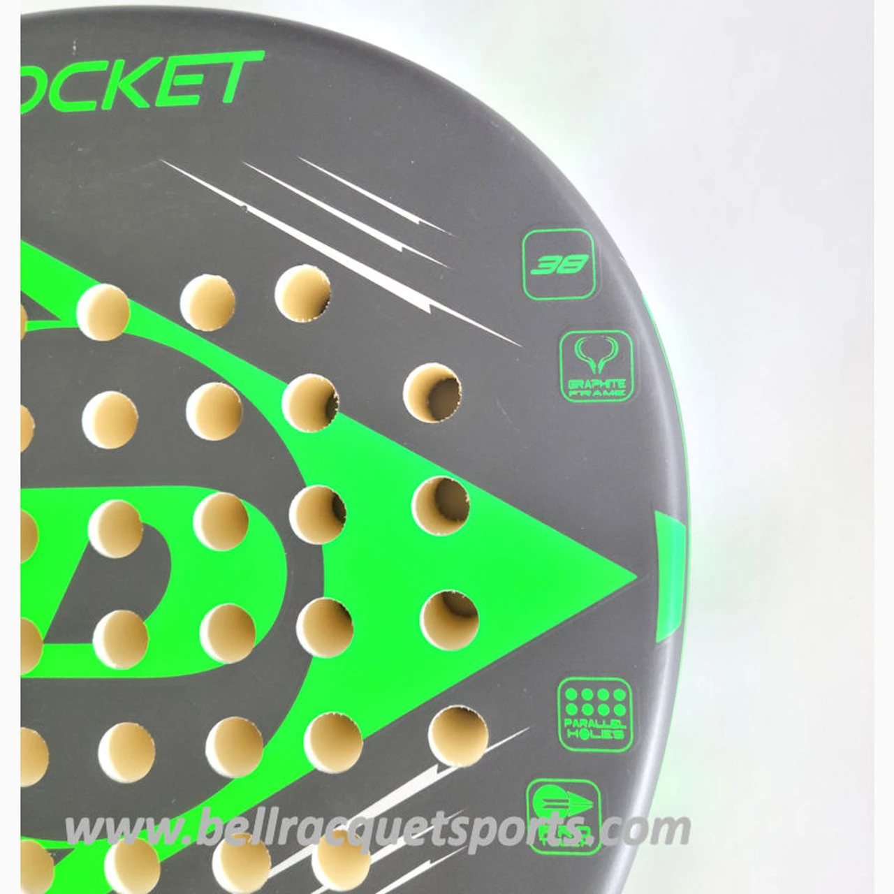 Dunlop Rocket Green POP Tennis Paddle / Padel Paddle 4 Dunlop Rocket Green POP Tennis Paddle / Padel Paddle - Image 4