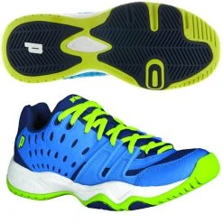 Prince T22 Junior Court Shoe, Cool Blue/Lime