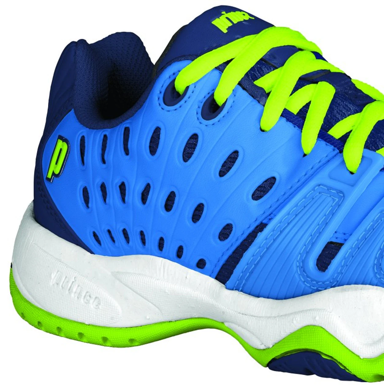 Prince T22 Junior Court Shoe, Cool Blue/Lime 2 Prince T22 Junior Court Shoe, Cool Blue/Lime - Image 2