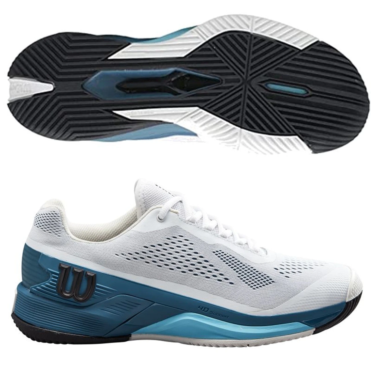 Wilson Rush Pro 4.0 Men, Wht/Gray/Blue 1 Wilson Rush Pro 4.0 Men, Wht/Gray/Blue