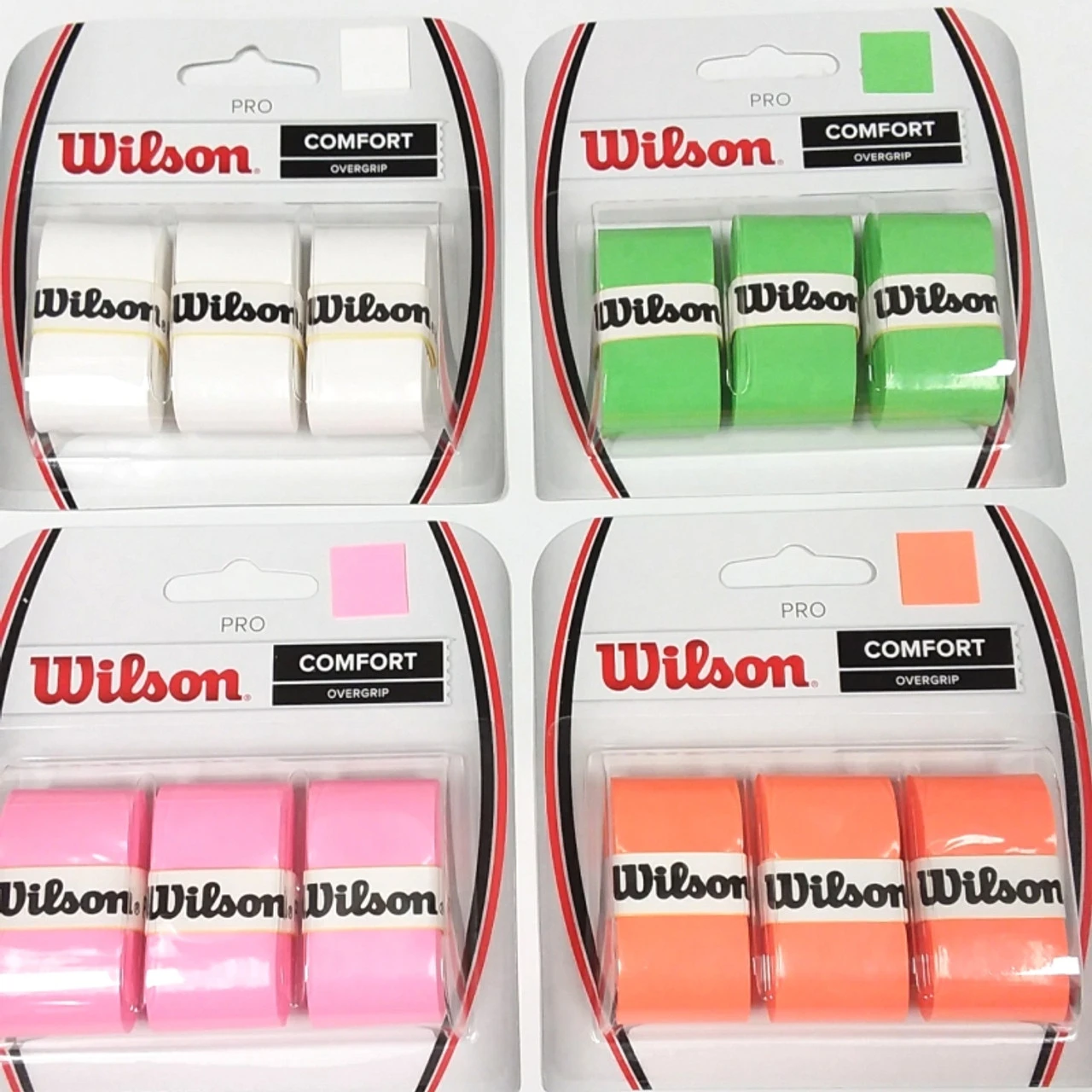 Wilson Pro Overgrip, 3-Pack, White & Colors 1 Wilson Pro Overgrip, 3-Pack, White & Colors